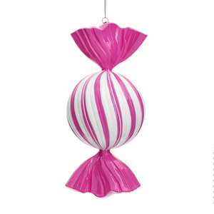 Vickerman MT252659W - 13 inch Hot Pink Enamel Candy Candy Christmas Ornament