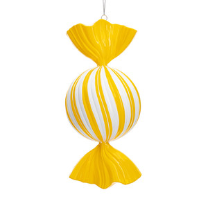 Vickerman MT252678W - 13 inch Yellow Enamel Candy Christmas Ornament