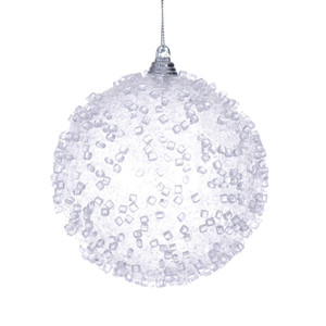 Vickerman MT253611W - 4 inch White Ball Christmas Ornament - 3 Pack