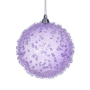 Vickerman MT253686W - 4 inch Lavender Ball Christmas Ornament - 3 Pack