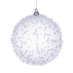 Vickerman MT253811W - 4.75 inch White Ball Christmas Ornament - 3 Pack 