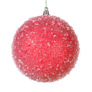 Vickerman MT254003W - 6 inch Red Ball Christmas Ornament - 2 Pack