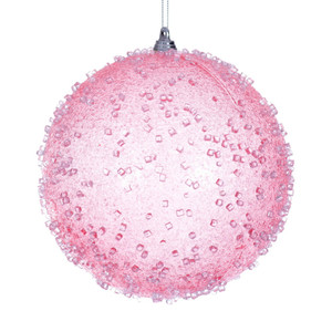 Vickerman MT254079W - 6 inch Pink Ball Christmas Ornament - 2 Pack