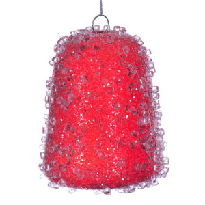 Vickerman MT254403W - 3.5 inch Red Gum Drop Christmas Ornament - 3 Pack