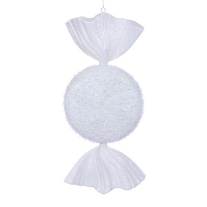Vickerman MT255211W - 18 inch White Candy Christmas Ornament