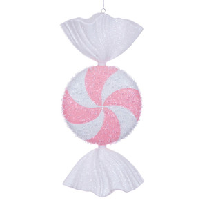 Vickerman MT255279W - 18 inch Pink Candy Christmas Ornament