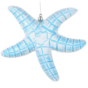Vickerman MT255812W - 10 inch Turquoise Glitter Starfish Christmas Ornament 