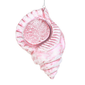 Vickerman MT256079W - 10 inch Pink Glitter Conch Shell Christmas Ornament