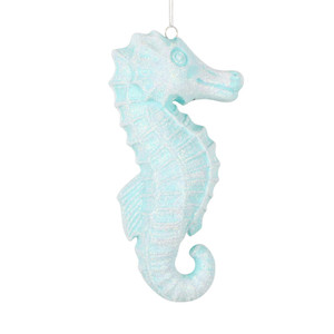 Vickerman MT256444W - 6.5 inch Seafoam Glitter Seahorse Christmas Ornament - 2 Pack