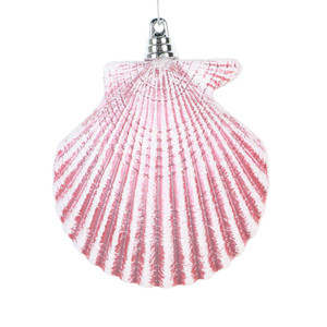 Vickerman MT256679W - 4 inch Pink Glitter Seashell Christmas Ornament - 3 Pack