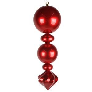 Vickerman MT257403UV - 24 inch Red Candy Finial Outdoor Christmas Ornament 