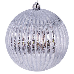 Vickerman N162207D - 4 inch Silver Mercury Ball Christmas Ornament - 6 Pack
