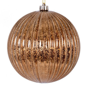 Vickerman N162276D - 4 inch Mocha Mercury Ball Christmas Ornament - 6 Pack 