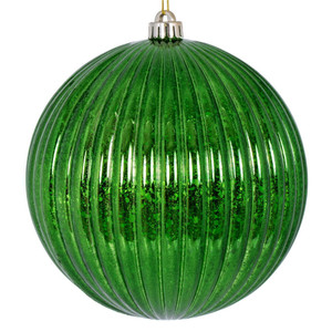 Vickerman N162424D - 6 inch Emerald Mercury Ball Christmas Ornament - 4 Pack 
