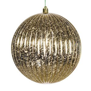 Vickerman N162438D - 6 inch Champagne Mercury Ball Christmas Ornament - 4 Pack 