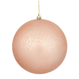 Vickerman N176158D - 4 inch Rose Gold Matte Mercury Ball Christmas Ornament - 6 Pack