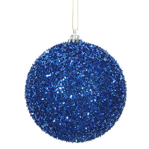 Vickerman N178002D - 4 inch Blue Ball Christmas Ornament - 4 Pack