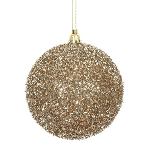 Vickerman N178038D - 4 inch Champagne Ball Christmas Ornament - 4 Pack 