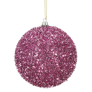 Vickerman N178079D - 4 inch Pink Ball Christmas Ornament - 4 Pack 