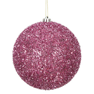 Vickerman N178279D - 6 inch Pink Ball Christmas Ornament - 2 Pack