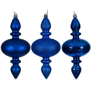 Vickerman N230502D - 8.2 inch Blue Assorted Finial Christmas Ornament