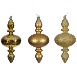 Vickerman N230508D - 8.2 inch Gold Assorted Finial Christmas Ornament 