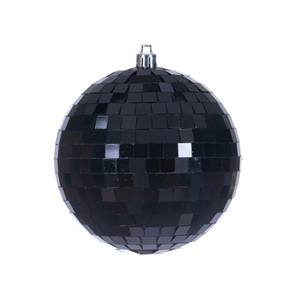 Vickerman N233117D - 4 inch Black Ball Christmas Ornament - 6 Pack 