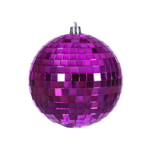 Vickerman N233170D - 4 inch Fuchsia Ball Christmas Ornament - 6 Pack
