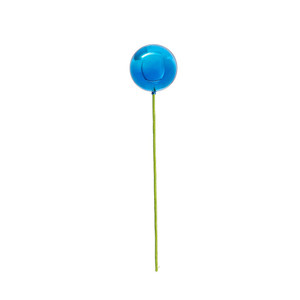 Vickerman N234402SV - 4 inch Blue Shiny Ball on 18 inch Stick Christmas Ornament - 6 Pack