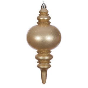 Vickerman N241308DCV - 13 inch Gold Candy Glitter Finial Outdoor Christmas Ornament