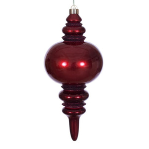 Vickerman N241319DCV - 13 inch Wine Candy Glitter Finial Outdoor Christmas Ornament