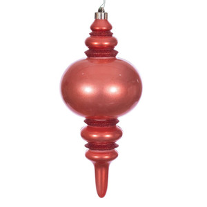 Vickerman N241339DCV - 13 inch Bittersweet Candy Glitter Finial Outdoor Christmas Ornament