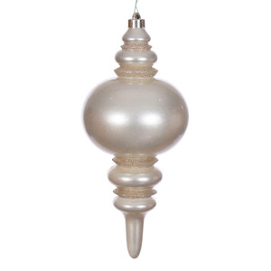Vickerman N241343DCV - 13 inch Oat Candy Glitter Finial Outdoor Christmas Ornament