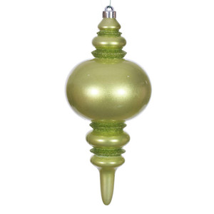 Vickerman N241354DCV - 13 inch Celadon Candy Glitter Finial Outdoor Christmas Ornament 