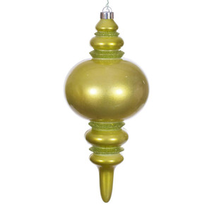 Vickerman N241373DCV - 13 inch Lime Candy Glitter Finial Outdoor Christmas Ornament 