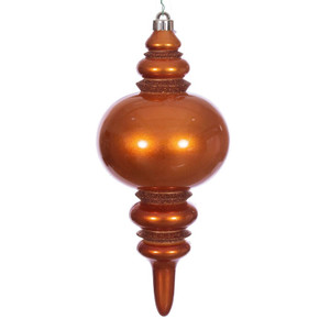 Vickerman N241388DCV - 13 inch Copper Candy Glitter Finial Outdoor Christmas Ornament 