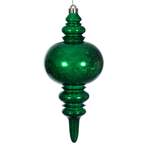 Vickerman N241504D - 13 inch Green Mercury Finial Christmas Ornament 