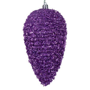 Vickerman N247286D - 7 inch Lavender Glitter Pinecone Christmas Ornament - 4 Pack 