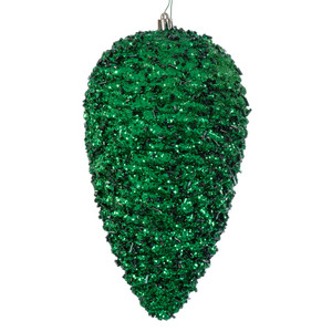 Vickerman N247304D - 10 inch Green Glitter Pinecone Christmas Ornament - 2 Pack