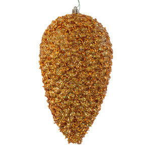 Vickerman N247308D - 10 inch Gold Glitter Pinecone Christmas Ornament - 2 Pack