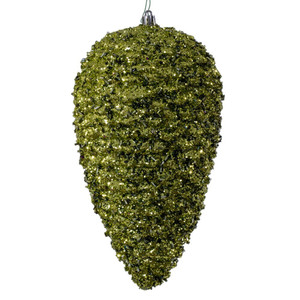 Vickerman N247373D - 10 inch Lime Glitter Pinecone Christmas Ornament - 2 Pack