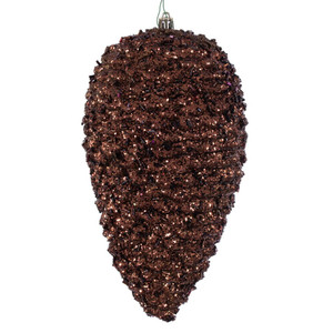 Vickerman N247376D - 10 inch Mocha Glitter Pinecone Christmas Ornament - 2 Pack
