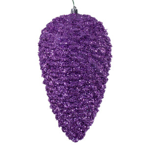 Vickerman N247386D - 10 inch Lavender Glitter Pinecone Christmas Ornament - 2 Pack