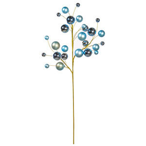 Vickerman N254129 - 30 inch Periwinkle Matte Ball Ornament Spray with 1 in. to 2 in. Ornaments