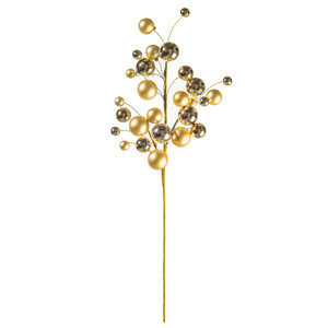 Vickerman N254138 - 30 inch Champagne Matte Ball Ornament Spray with 1 in. to 2 in. Ornaments
