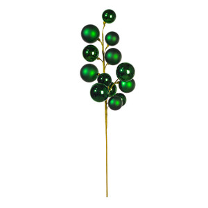 Vickerman N254304 - 30 inch Green Shiny Ball Ornament Spray with 2 in. to 3 in. Ornaments