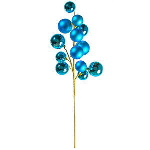 Vickerman N254312 - 30 inch Turquoise Matte Ball Ornament Spray with 2 in. to 3 in. Ornaments 