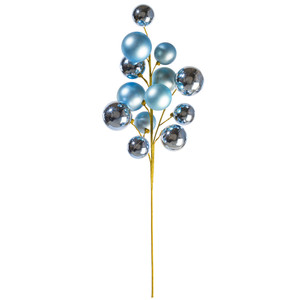 Vickerman N254329 - 30 inch Periwinkle Matte Ball Ornament Spray with 2 in. to 3 in. Ornaments 