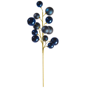 Vickerman N254331 - 30 inch Blue Matte Ball Ornament Spray with 2 in. to 3 in. Ornaments