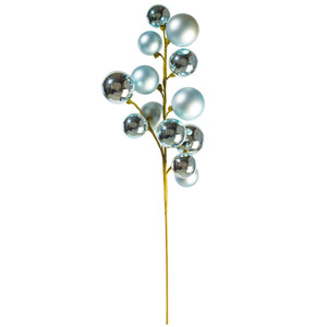 Vickerman N254332 - 30 inch Baby Blue Matte Ball Ornament Spray with 2 in. to 3 in. Ornaments
